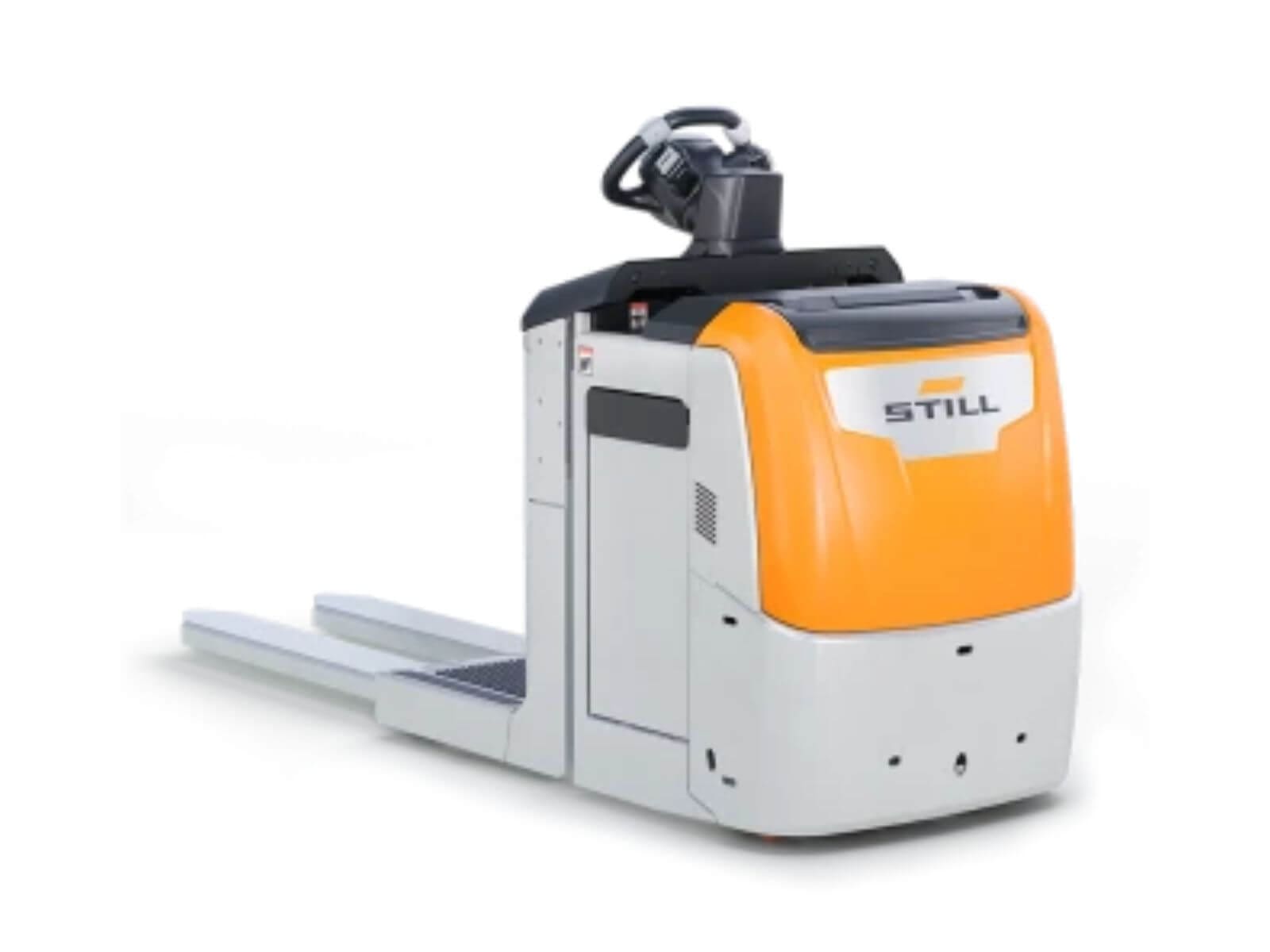 A STILL electric pallet jack showcasing its ergonomic design and efficient handling capabilities.