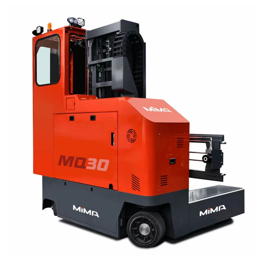 MIMA MQ30 Electric Forklift MIMA MQ30 electric forklift with a bright orange exterior and modern design, used for warehouse and industrial applications.